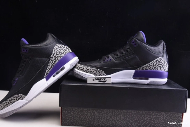 MaikeSneakers 3 Court CT8532-050 Jordan Retro Purple Air Black 0808